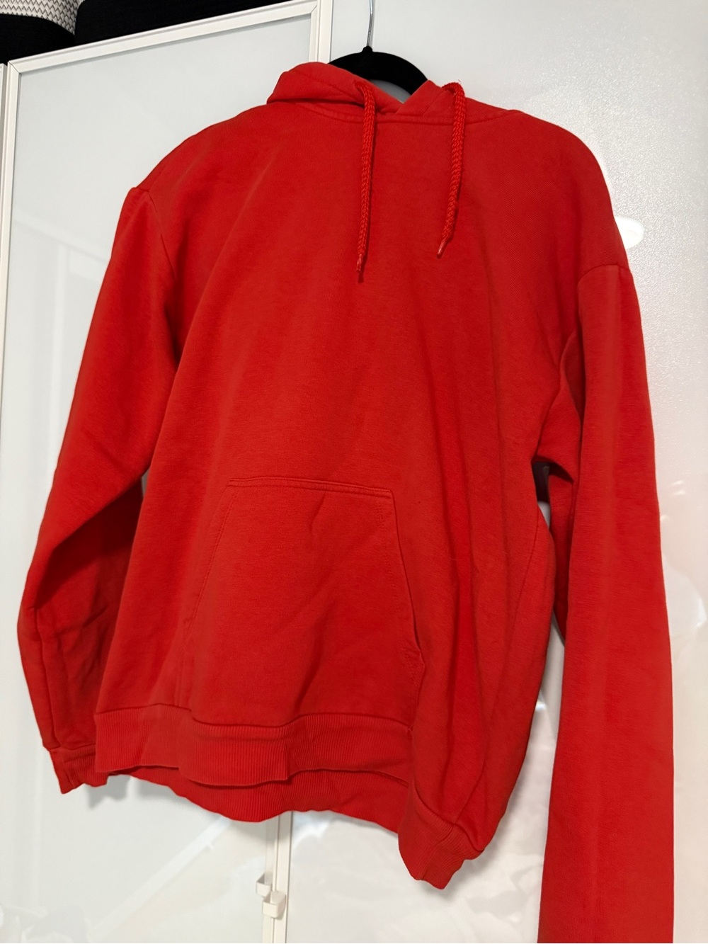 Topshop Red/ orange Hoodie with Braided Drawstrings
